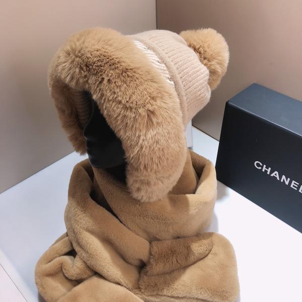 Winter Outdoor Warm Stickad Beanie Women's Winter Handskar och Scarf Set Khaki Namn