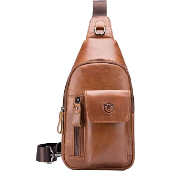Axelremsväska i läder Crossbody Herr Dam Resor Utomhussporter, Ryggsäck