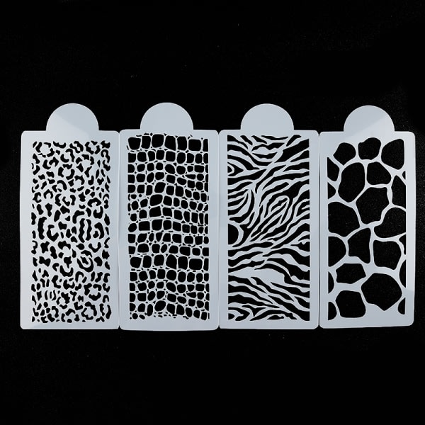 4st Zebra Leopard Wild Style Cake Stencil Airbrush Målning Mo One Size