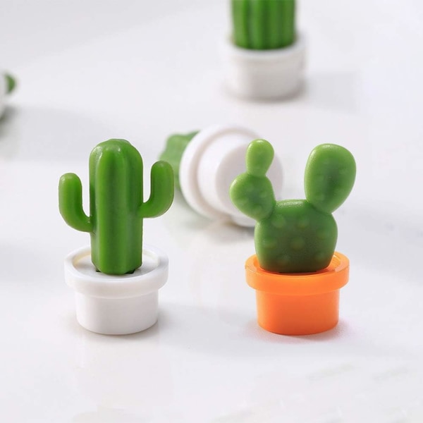12st 3D Söt Suckulentväxt Kaktus Mini Magneter Kylskåp Tillbehör Dekorationer