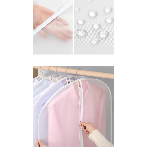 6-pack transparent plastpåse 60*120 cm vinterkläder klänning danskläder förvaring resegarderob