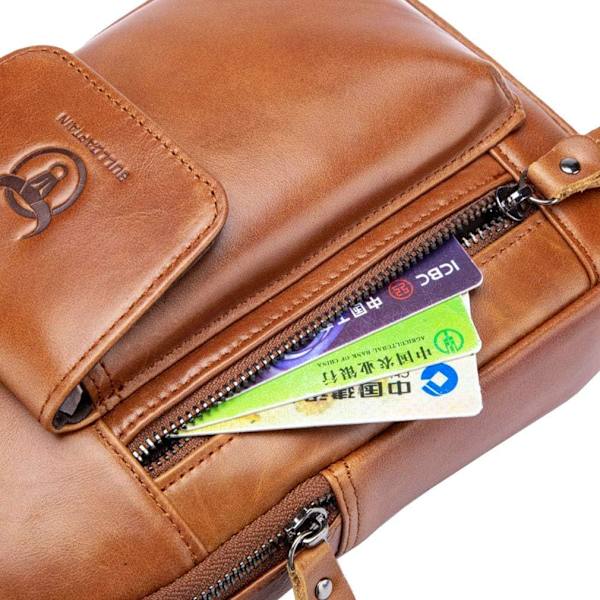 Axelremsväska i läder Crossbody Herr Dam Resor Utomhussporter, Ryggsäck