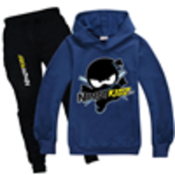 NINJA KIDZ Kids Pojkar Huvtröja Jogger Joggingbyxa 2ST Kläder navy blue 130cm