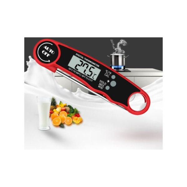 Kötttermometer, bakgrundsbelyst skärm, temperaturkol