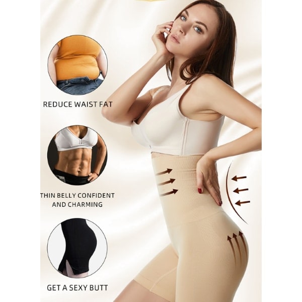 Magkontroll Shapewear Shorts För Dam Trosor med hög midja Body Shaper Svart 4XL