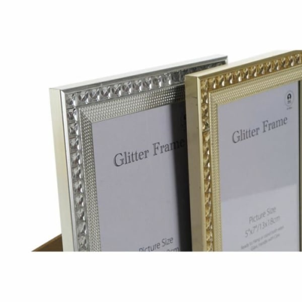 Fotoram DKD Heminredning Glas Silver Guld PS Traditionell (18 x 1 5 x 23 cm) (2 enheter)