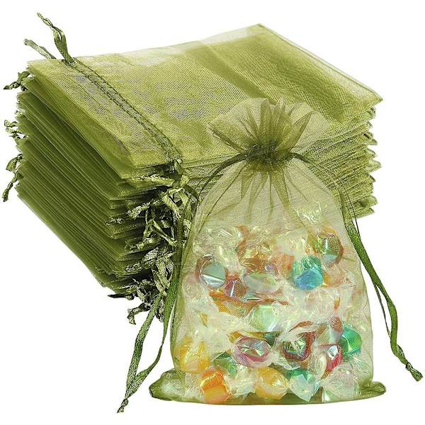 G2PLUS Organzapåsar för festpresenter, 10 cm x 15 cm, 100-pack