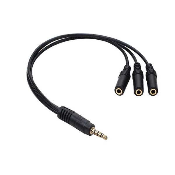 35 mm 3-vägs Aux Multi hörlurar hörlurar Audio Splitter Adapter 35 mm Jack Hub Spliter Kabelförlängare 1 hane till 3 hona