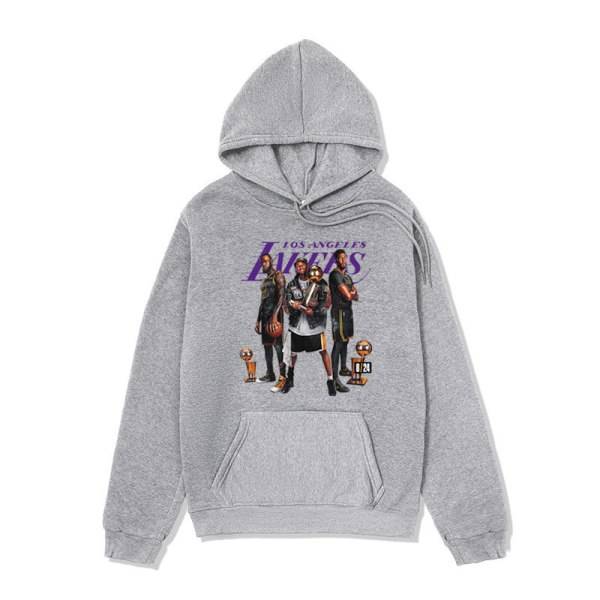 NBA Hoodie Lakers Sports Hoodie Jacka gray S