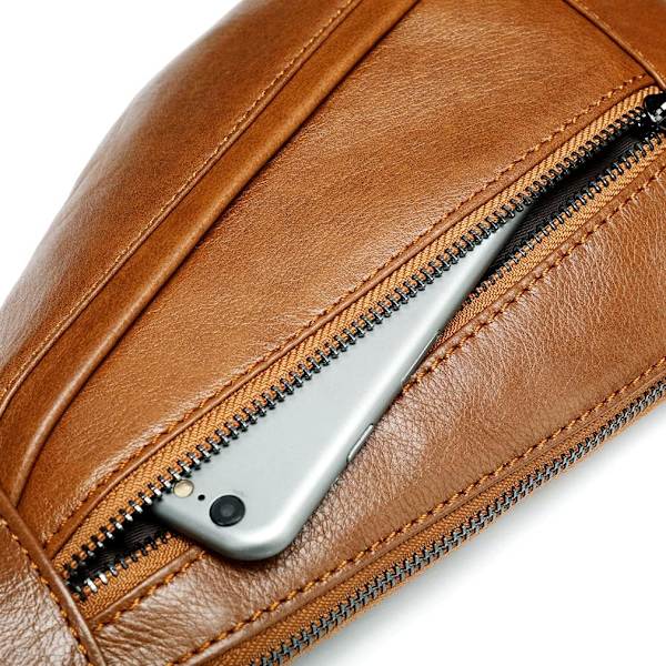 Axelremsväska i läder Crossbody Herr Dam Resor Utomhussporter, Ryggsäck