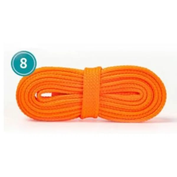 platt snören 2 Par unisex Double Layer Hollow Elastiska Platta Skosnören Orange