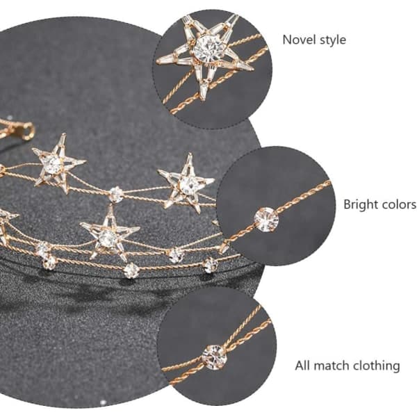 Crystal Rhinestone Tiara Crown Star Bröllop Bröllop Pannband
