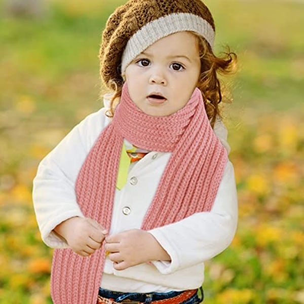 Toddler Barn Scarf Pojkar Flickor Vinter Stickade Varma Halsdukar Hals