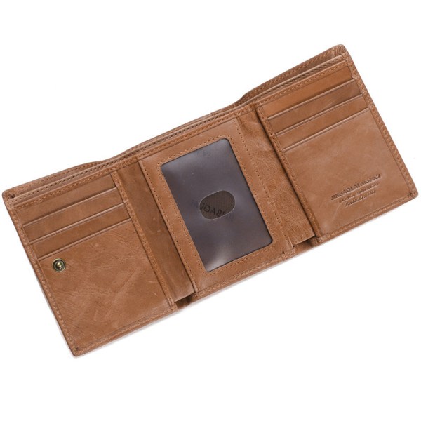 Läderplånbok herr med RFID-skyddsplånbok Brown