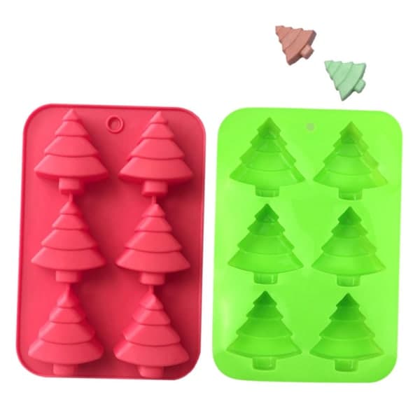 1st 6 Cavity Christmas Mould Molds Red