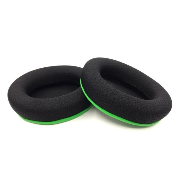 öronkuddar kuddar för Razer KAIRA X Pro Barracuda X cushion kit svart/grön A tyg