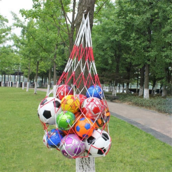 Vit Röd Basket Fotboll Fotboll Sport Ball Förvaringsväska, Stor Mesh Net Nylon Ball Bag