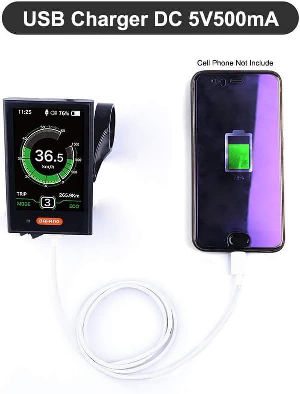 Display för Ebike: for 8Fun BBS02 BBSHD BBS01 Electric Mid Drive Kit, kompatibel med motor med UART