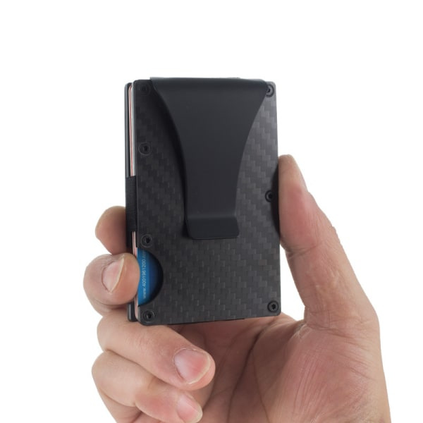 Kolfiber korthållare RFID Svart One size