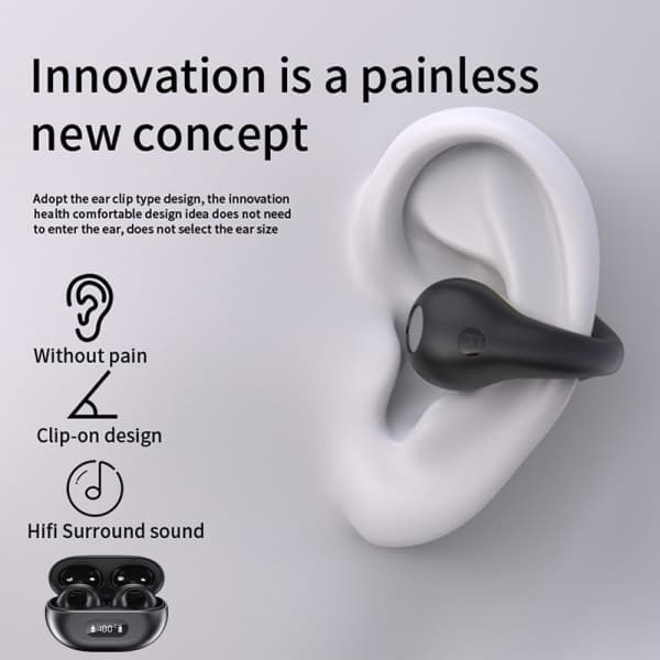 Trådlösa öronsnäckor Bluetooth 5.3 öppna öronproppar Cykling