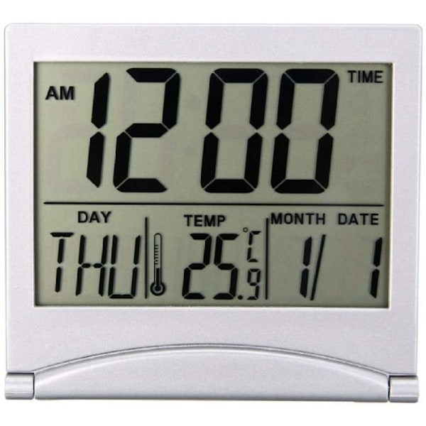 Fällbart bärbart skrivbord Digital LCD termometer Kalenderväckarklocka, väckarklocka Batteridriven