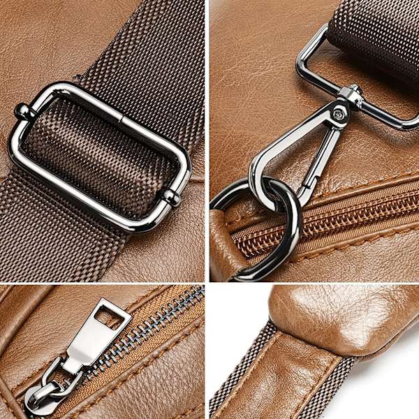 Axelremsväska i läder Crossbody Herr Dam Resor Utomhussporter, Ryggsäck