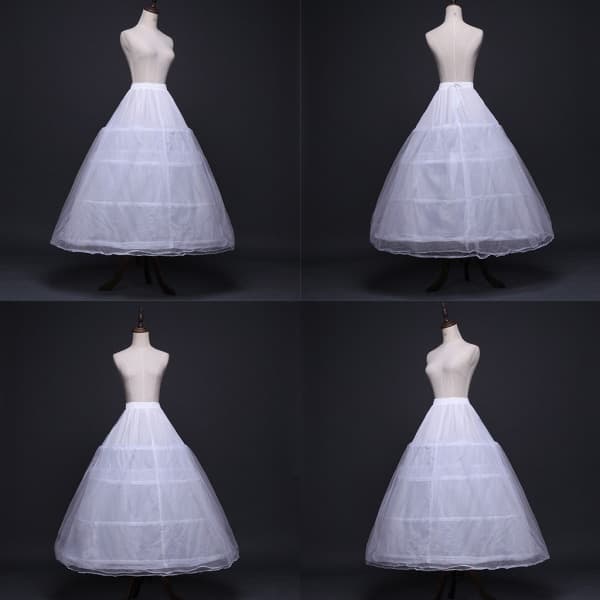 Damer 4-bågar dubbellager tyll Puffy Crinoline underkjol Dragsko Midja Eveni