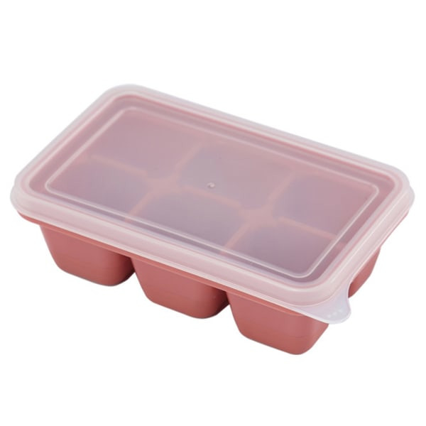 Isbricka 6 Grid Mini Ice Cube Form med lock DIY Bakeware red