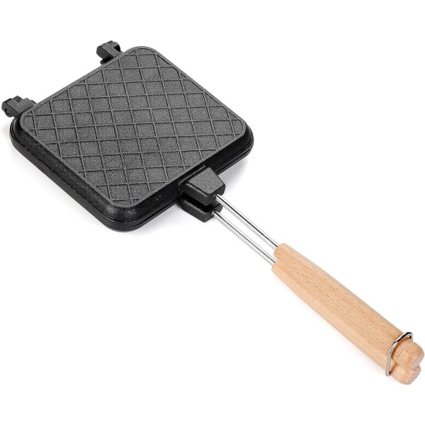 Smörgåsmaskin, Non-stick Grillad Pan med handtag, Spishäll Camping Brödrost Aluminium Flip Pan