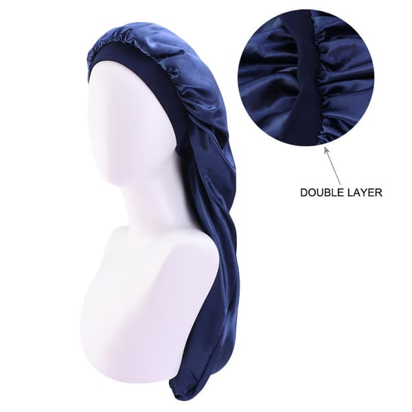 Dubbellagers cap i satin som andas cap (marinblå)
