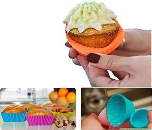 Silikon Cupcake Muffins Bakformar Liners 36-pack Återanvändbara non-stick molds set
