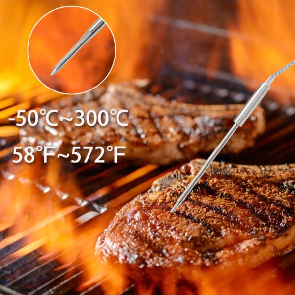Trådlös termometer Batteridriven grill i rostfritt stål