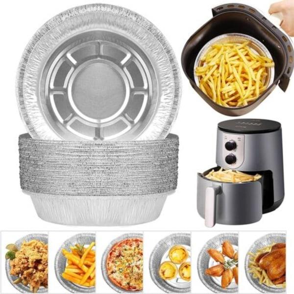 10/50 st Air Fryer Aluminiumbrickor Behållare Folie Plåtlåda 50PCS