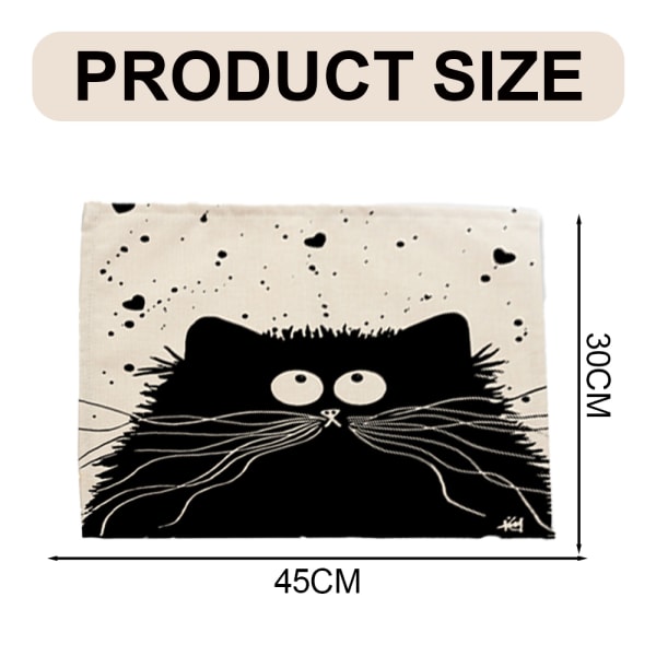 42*32cm (katt) 4-delad set av värmebeständiga, halkfria, anti-rivbara, tvättbara bordstabletter för barn.