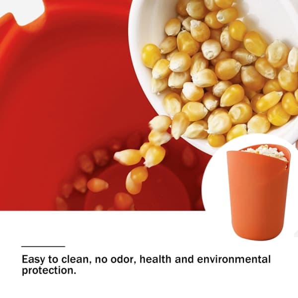 Mikrovågsskål för hopfällbara popcorn orange