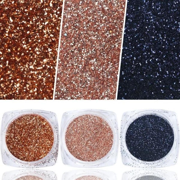 6st nagelglitter glitter, Nageldekorationer flerfärgade