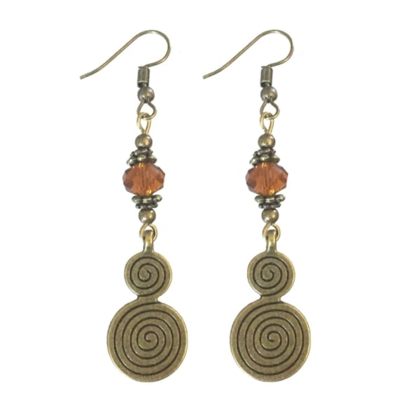 Örhängen Spiral Of Life Life's Spiral Symbol Amber/Bronze Brown