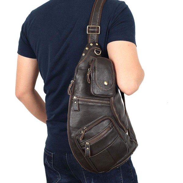 Axelremsväska i läder Crossbody Herr Dam Resor Utomhussporter, Ryggsäck
