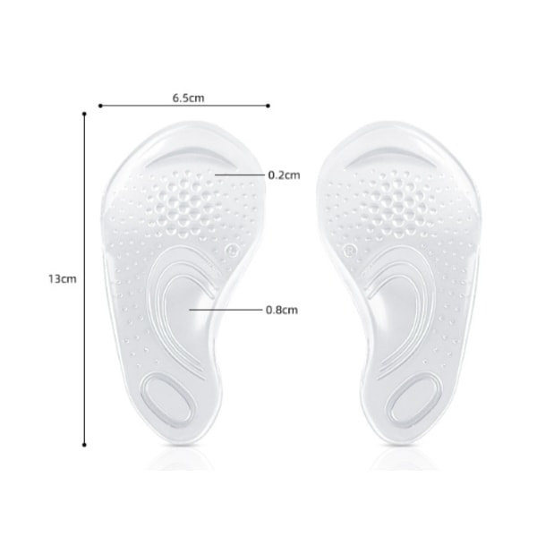 1 par Stöd till fotvalv Transparent Transparent