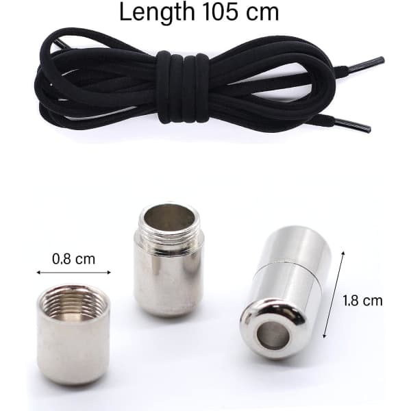 3 par pack elastiska knutlösa skosnören med metallspänne