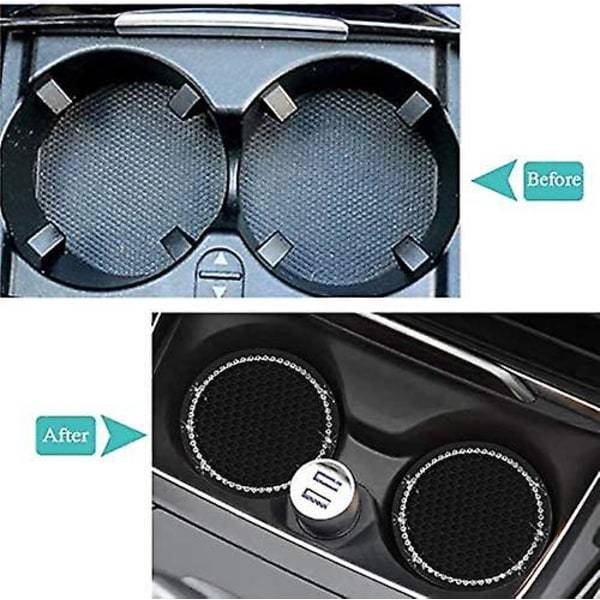 Blu-ray bilunderlägg PVC reseautomatisk kopphylla anti-slip kristallmynt svart