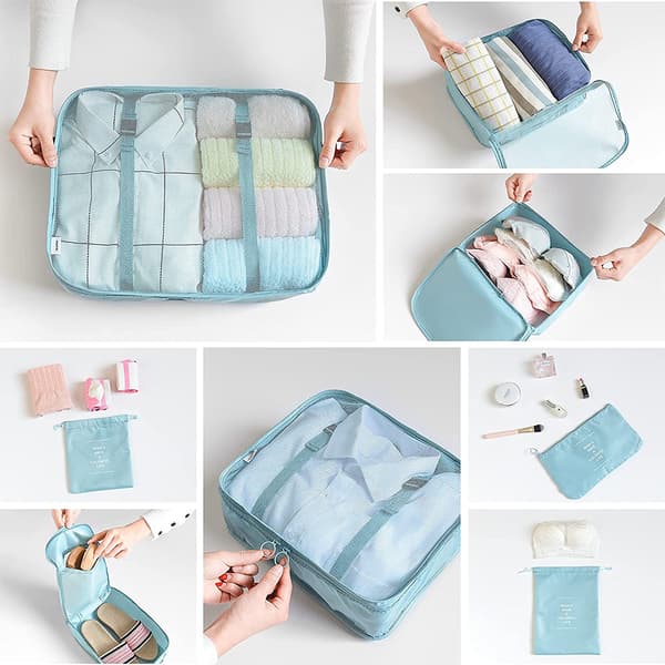 Organizer 8-delat set Vattentät resväska Organizer Organizer Packning Cube Organizer