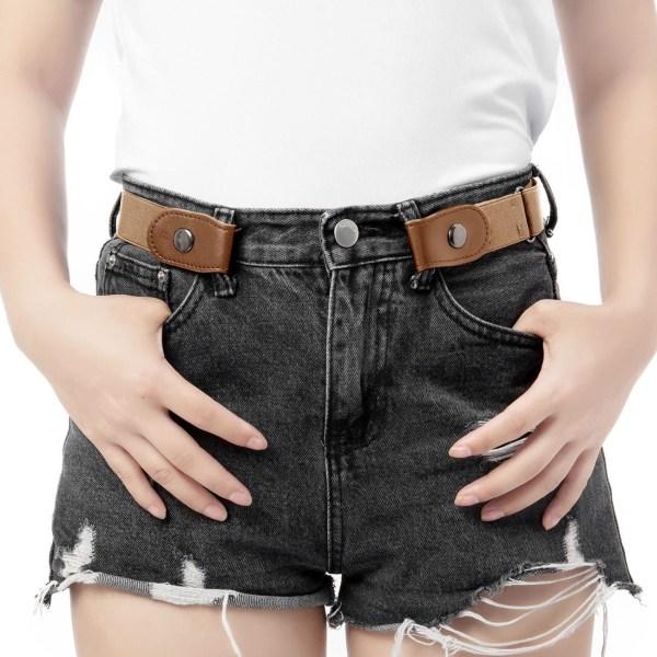 Elastiskt bälte utan bältesspänne - Beige Beige one size