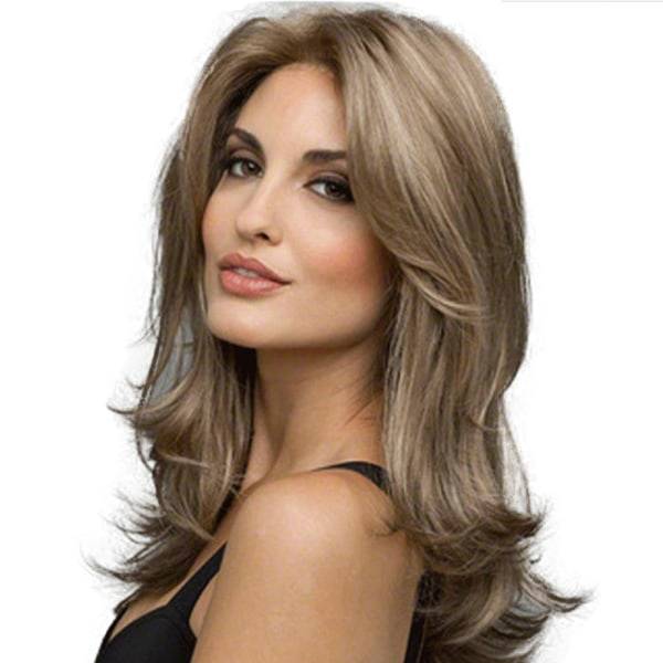 Girl Mixed Silver Ljusbrun Sjal Curly Wig Daily Cosplay