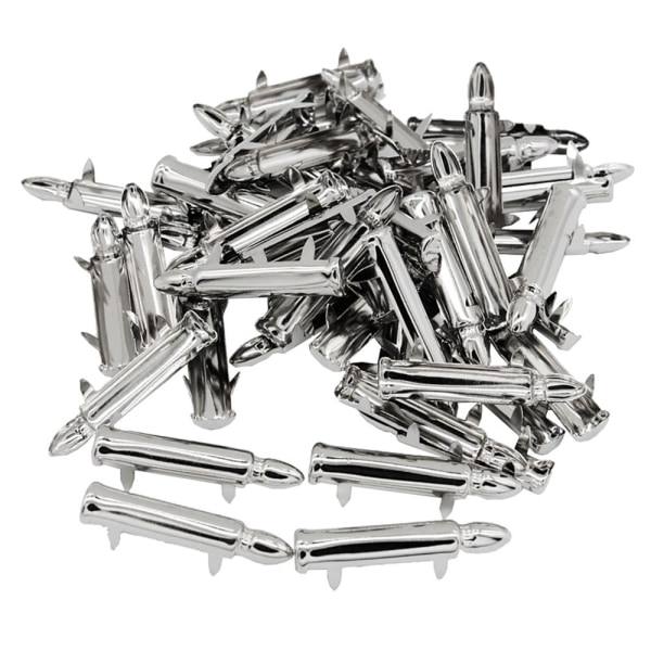 50 st Alloy Bullet Shape Nitar Spike Studs Spots för DIY-bälten Väskor Silver