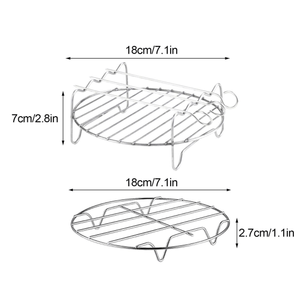 Air Fryer Tillbehör Stekbur Skål Bakplåtsställ Grillspetthållare