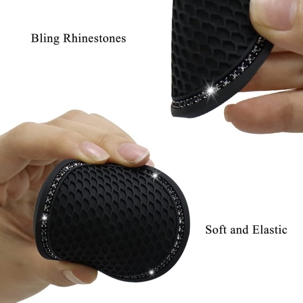 2-pack GM Glitter Cup Holder Insert Coasters (2,75" diameter), Crystal Rhinestones