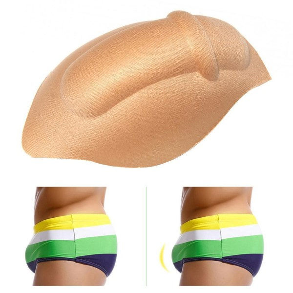 1/2/5 Herr Underkläder Enhancing Cup Bulge Sponge Pad Kudde Beige 14,5x9,5x4,5cm 1 set