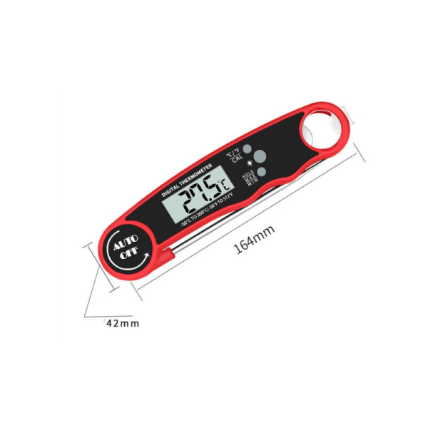 Kötttermometer, bakgrundsbelyst skärm, temperaturkol