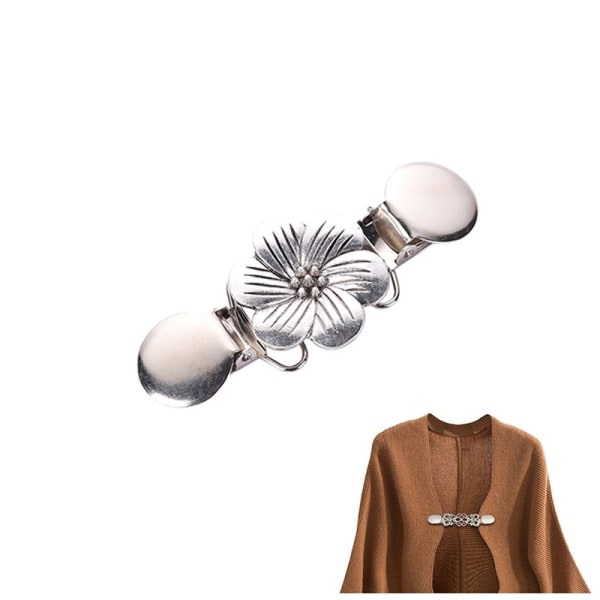 2-pack blommig kofta Clips Pins Sweater Sjal Hållare